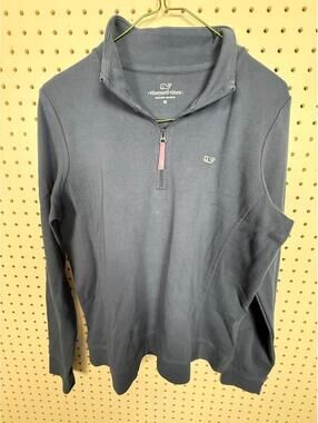 Womens Vineyard Vines Blue Quarter Zip Pullover M